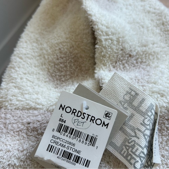 NWT Barefoot Dreams CozyChic Patchwork Pet Hoodie Dog Sweater Cream Stone - Picture 5 of 6